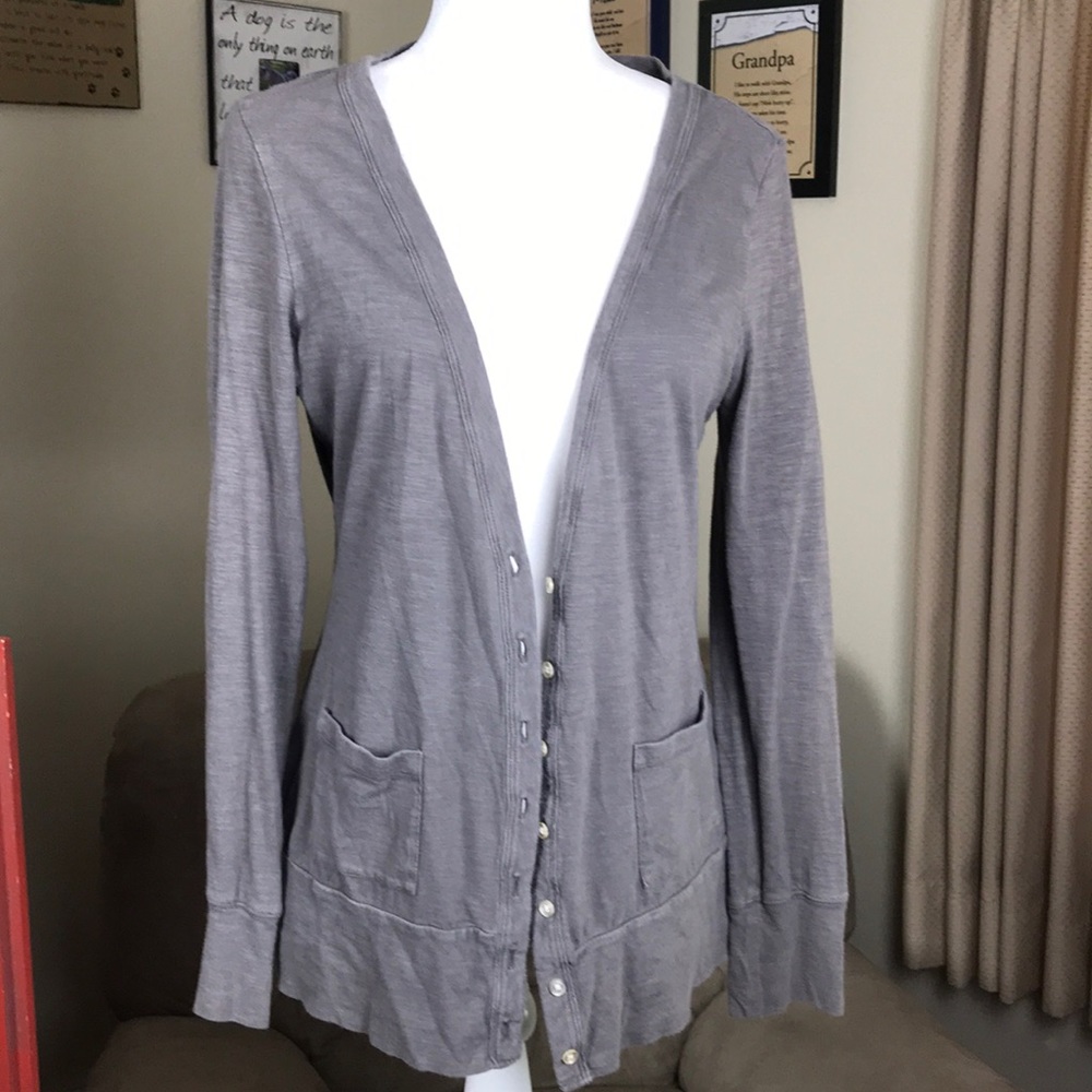 Banana Republic grey V-neck cardigan in medium